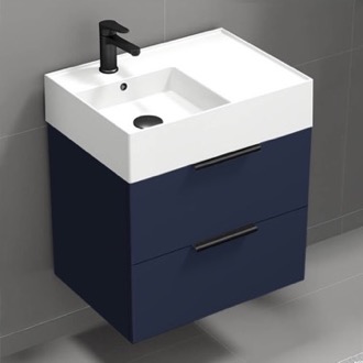 Bathroom Vanity Blue Bathroom Vanity, Small, Floating, Modern, 24 Inch Nameeks DERIN405